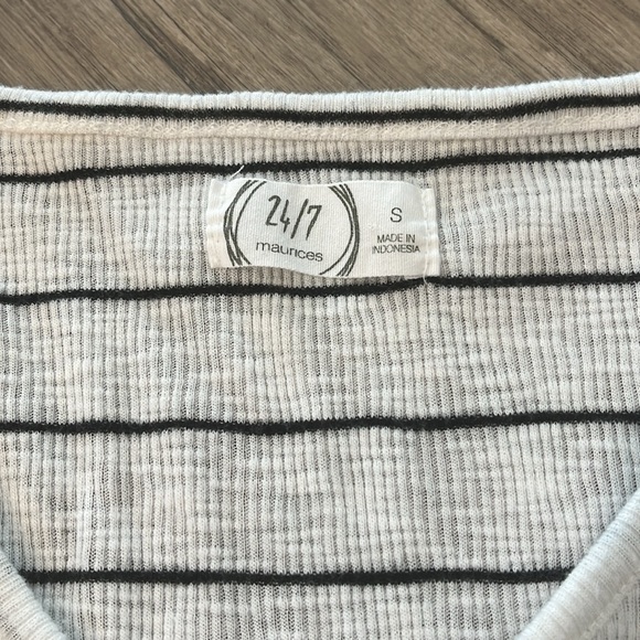 MAURICES Ribbed Tank Top Sz S Blk/Wht - Picture 3 of 4